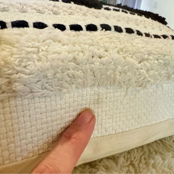 Black & White Textured Boho Accent Pillow Cover - Picture 9 of 10